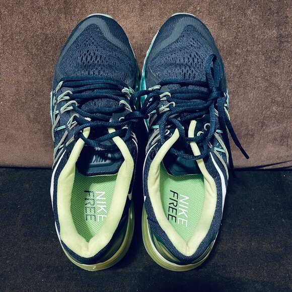 Excellent Nike Air Max 2015 Indigo Turquoise Volt Womens 10.5 US 42.5 EUR Mens 9 - Picture 7 of 16